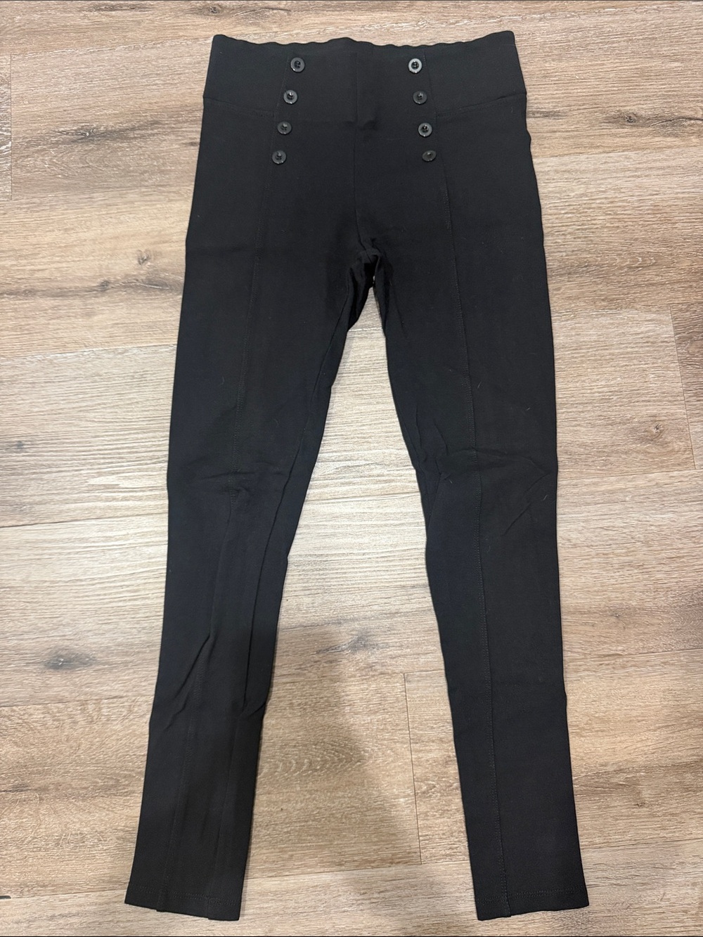 Ci Sono Black High-Rise Button Front Slim Pants